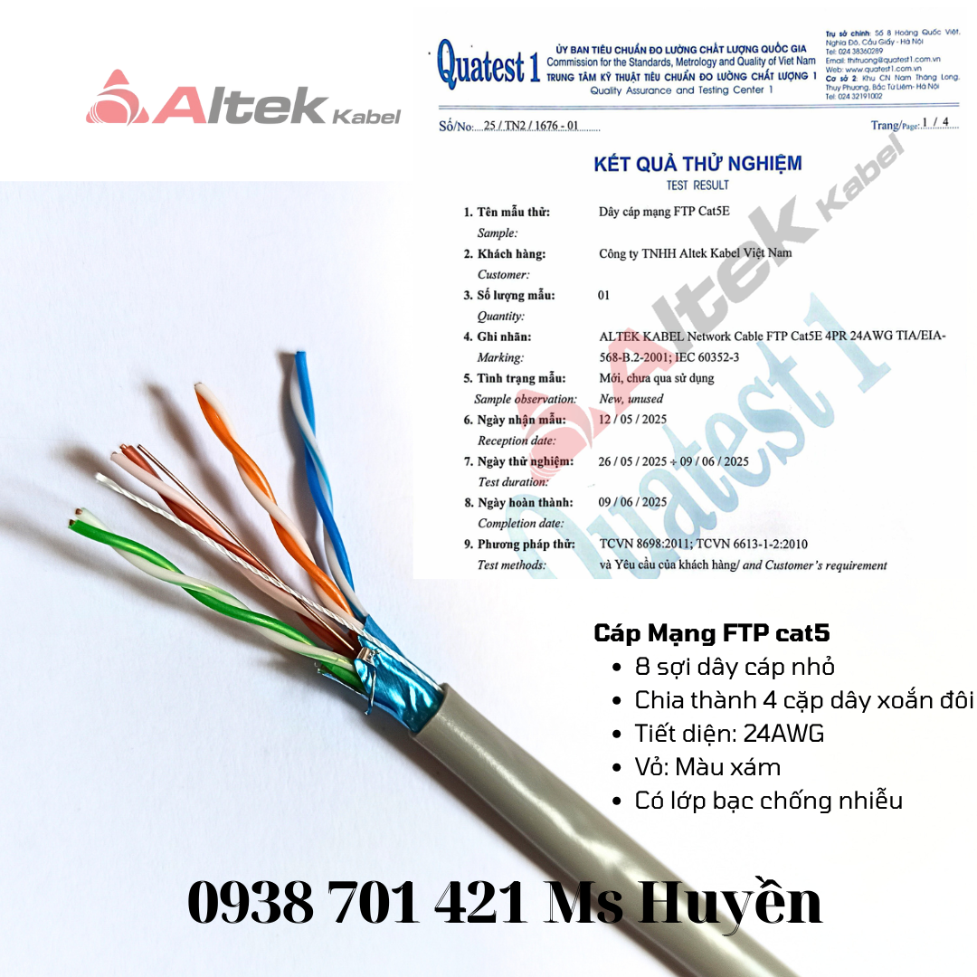 Cáp mạng FTP Cat5 4Pair 24AWG